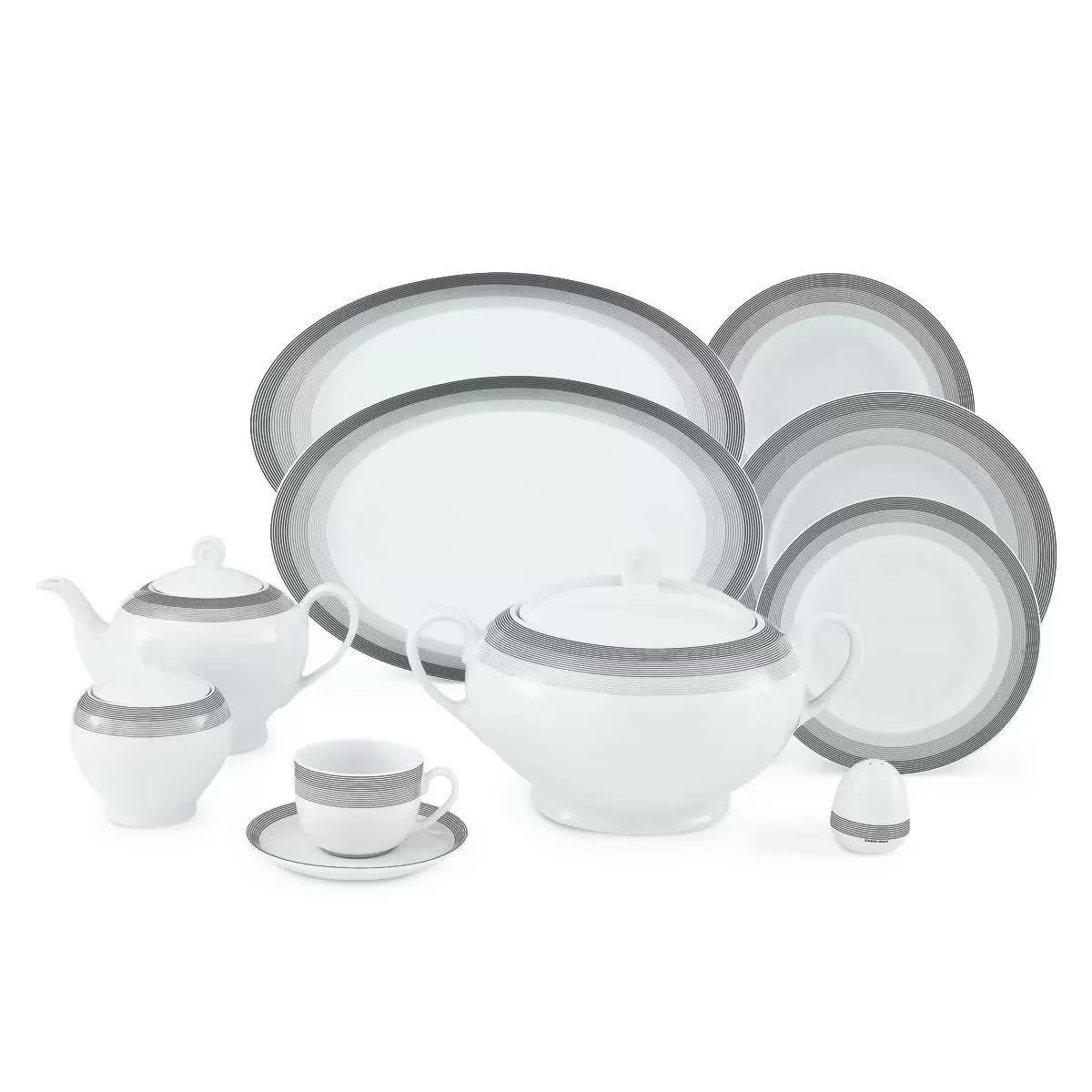 سرویس 102 پارچه چینی زرین-ایتالیا اف(گرد)سیلور لاینر-درجه عالی سرویس18 نفره کد: 012574